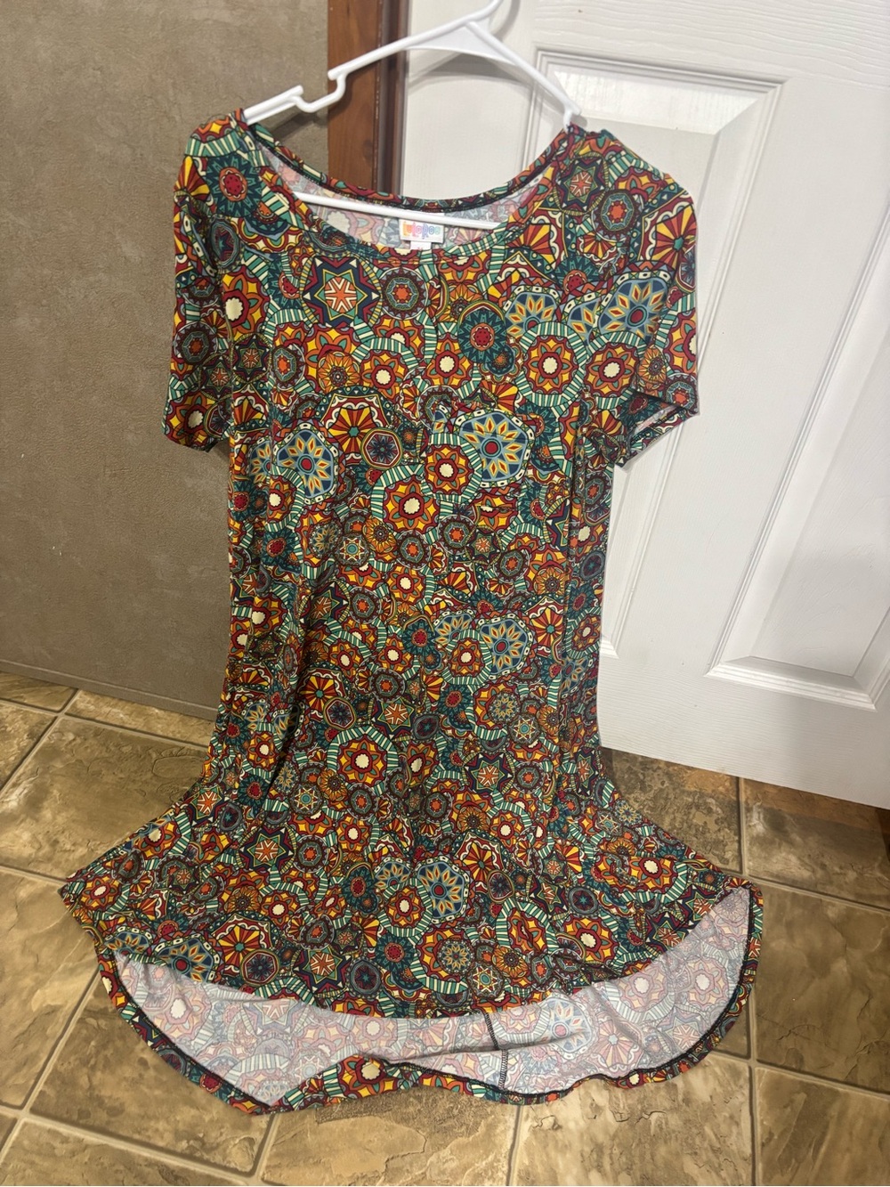 LuLaRoe Multicolor Floral-Mandala High-Low Dress